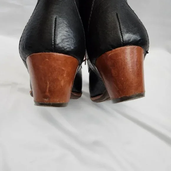 Kork Ease Helen Leather Ankle Boots Women's 6 Black Brown Lace Up Heritage Derby - Picture 11 of 14